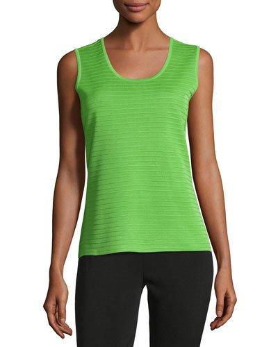Scoop-neck Textured Knit Tank, Grass