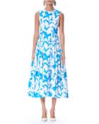 Iris Floral-print Sleeveless Cotton Faille Dress With