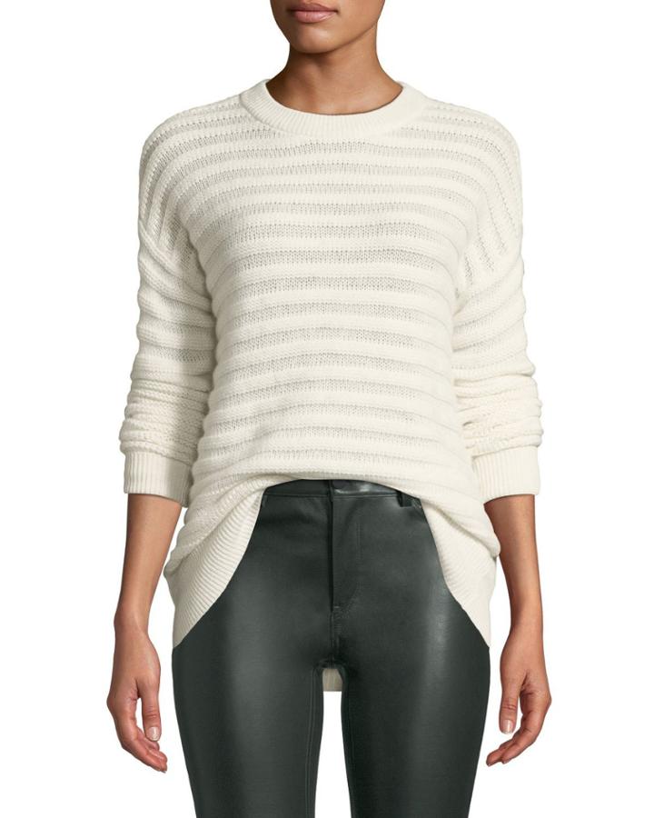 Novelty-stripe Cashmere Pullover