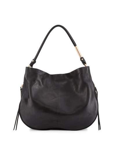 Kate Leather Hobo Bag, Black