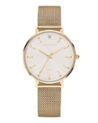 34mm Crystal Watch With Mesh Bracelet, Gold
