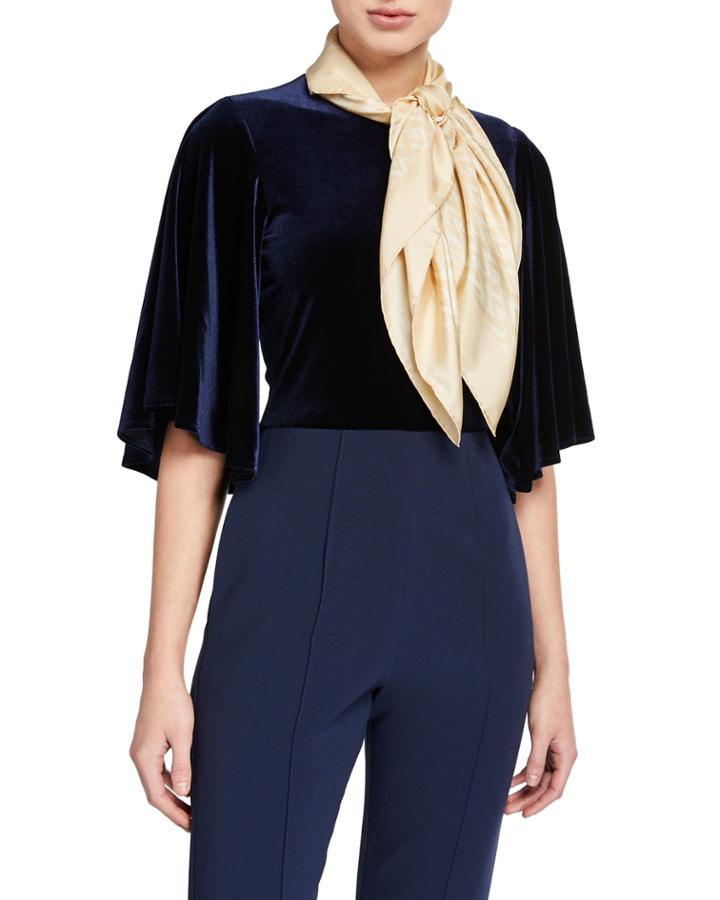 V Pattern Silk Foulard