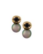 14k Tahitian Pearl & Agate Drop Earrings