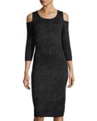 Cold-shoulder Metallic Knit
