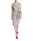 Plaid Notched-collar