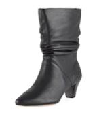 Nica Slouchy Leather Low-heel Booties