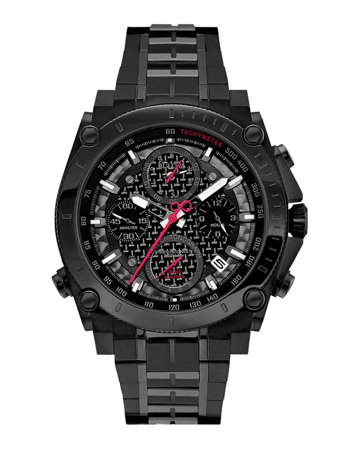 44mm Men's Chronograph Carbon Watch, Black