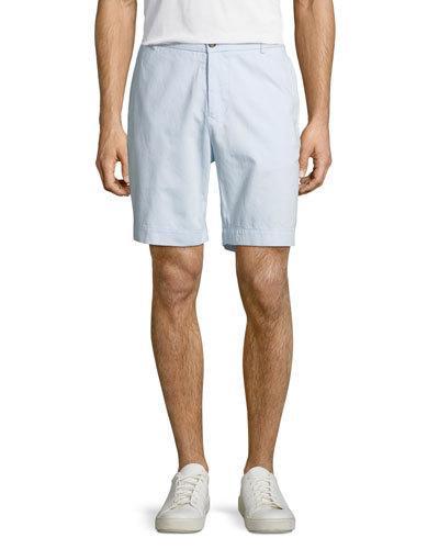 Twill Flat-front Shorts,