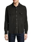 Suede Work Shirt, Charcoal