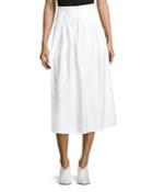 A-line Cotton-poplin Ankle-length