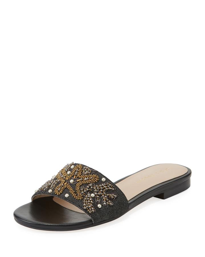 Karina Embroidered Denim Flat