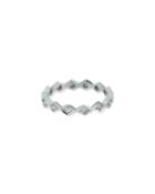 14k White Gold Diamond-shape Eternity Band Ring With Diamonds,