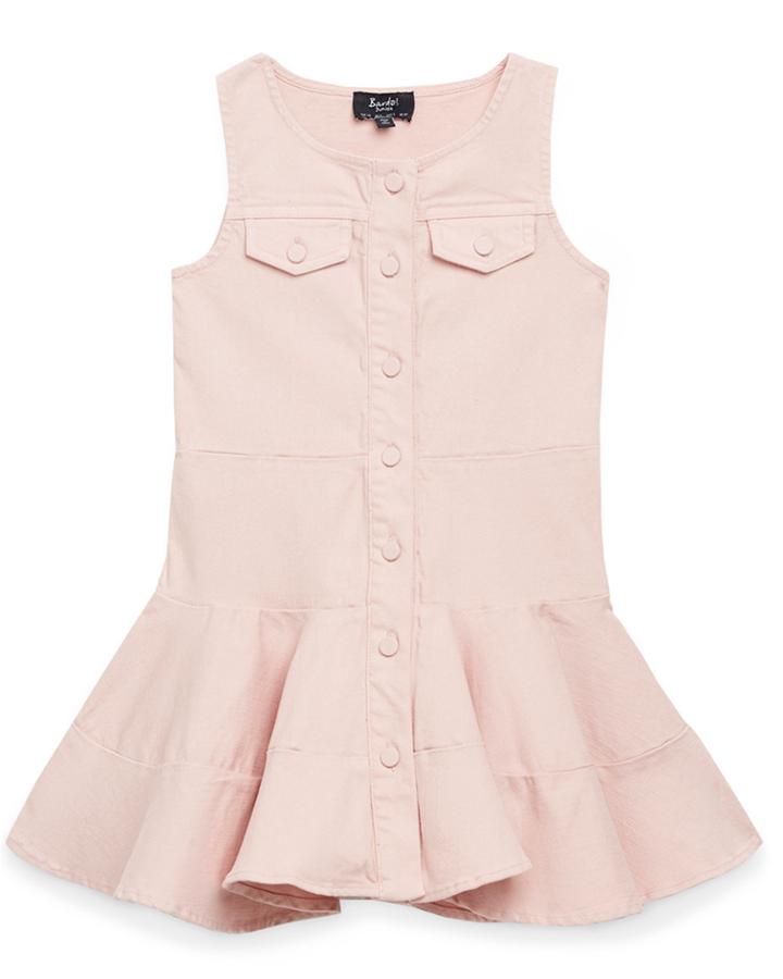 Alice Button-front Colored Denim Dress,