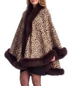 Fur-trim Cashmere Cape