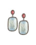 Multicolored Sapphire & Diamond Drop Earrings