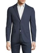 Slim-fit Grid Sport Coat, Blue