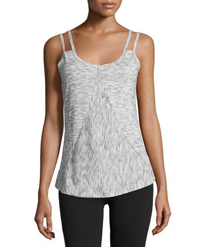 Double-v Performance Tank, Heather Cloud Dancer