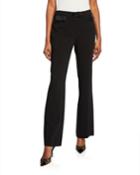 Wide-leg Pants W/ Pu Pockets