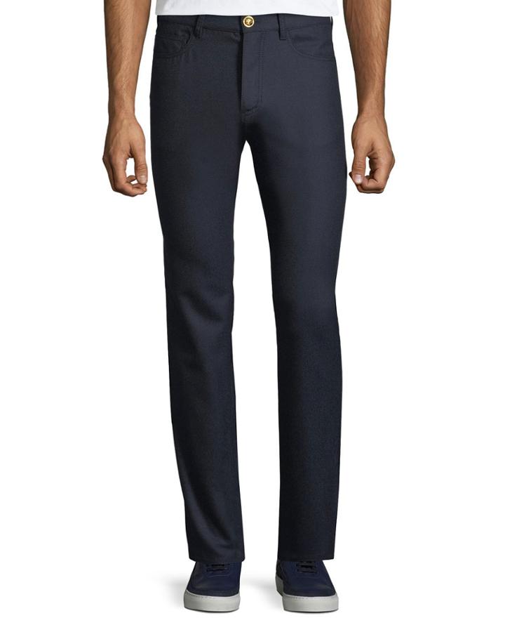 Men's Straight-leg Wool Trousers