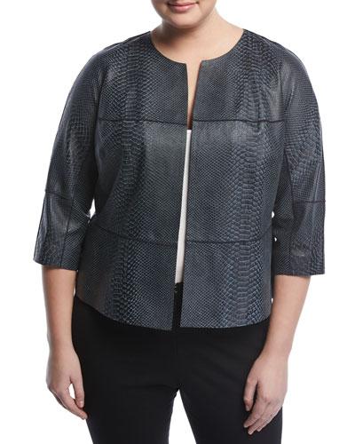 Ritchie Snake-embossed Leather Jacket, Multi,