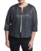 Ritchie Snake-embossed Leather Jacket, Multi,