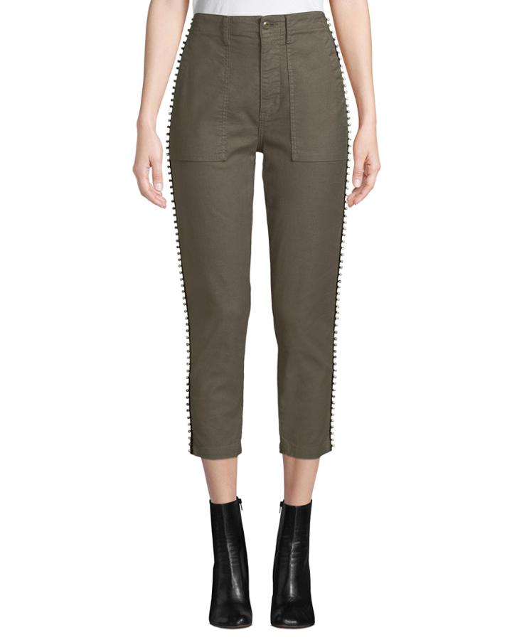 Kirtana Studded Cropped Utility Pants