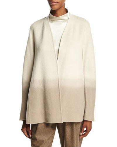 Kaye Oversized Collarless Ombre Jacket, Ecru