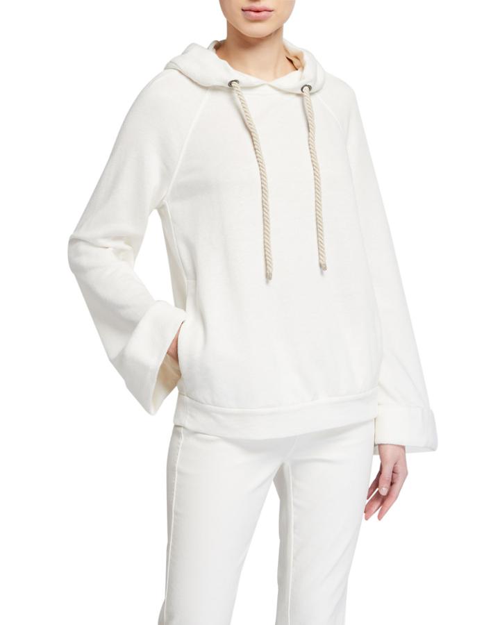 Rope Drawstring Linen-blend Hoodie