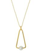 12k Gold-plated Long Triangular Pendant Necklace