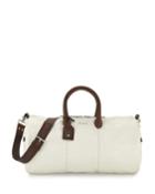Cole Haan Two-tone Leather Duffle Bag, White/brown, Wht