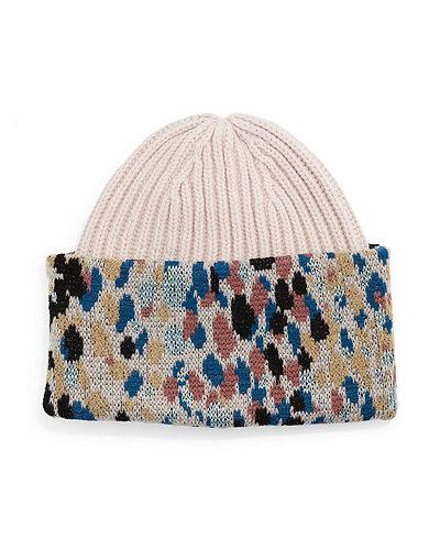 Knit Speckled-cuff Hat