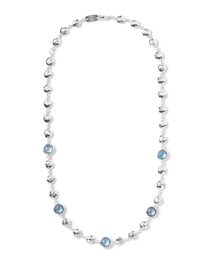 Silver Rock Candy Multi-stone Necklace In London Blue Topaz,