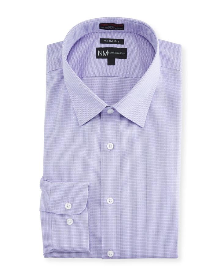 Men's Non Iron Slim-fit Micro Pattern Dress