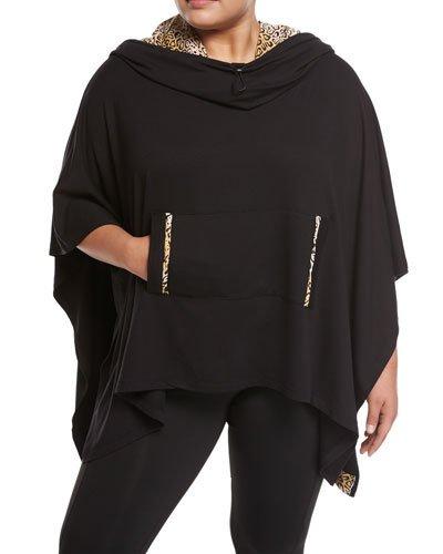 Cowl-neck Contrast-trim Poncho,