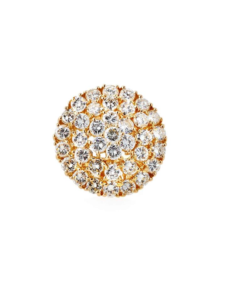 Estate 18k Yellow Gold Diamond Multi-circle Ring,