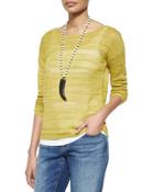 Long-sleeve Organic Linen Slub Top,