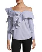 Asymmetric-neck Ruffled