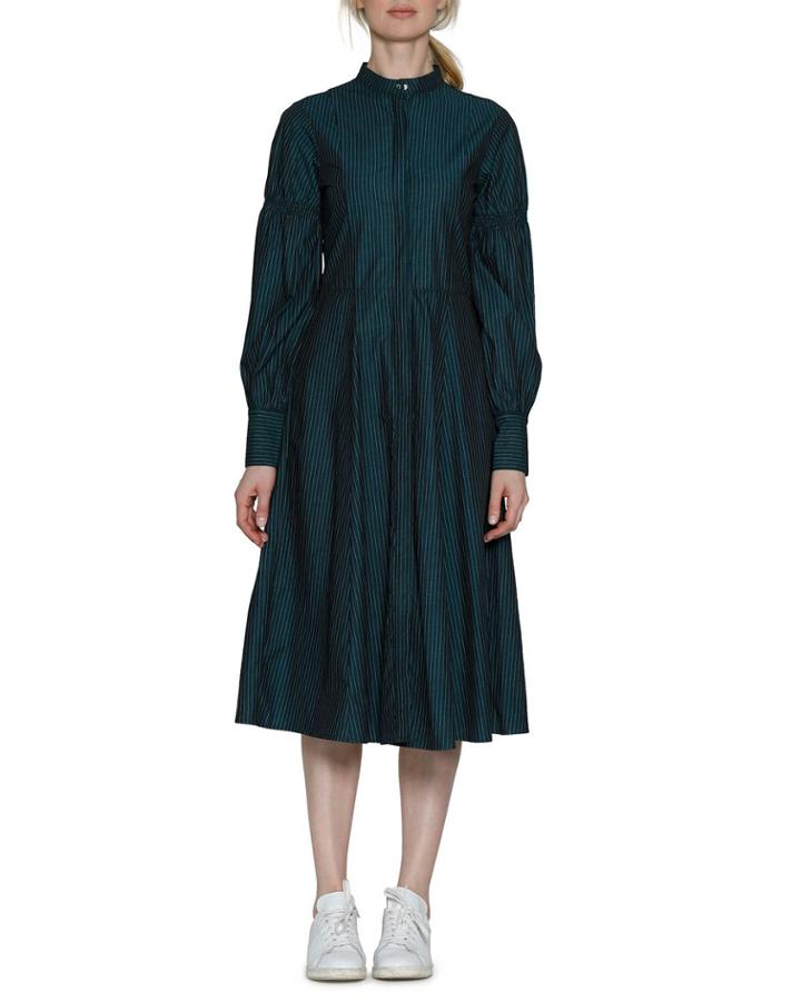 Charlotte Striped Snap-button Fit-and-flare