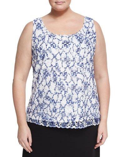 Sleeveless Lace Blouse, White,