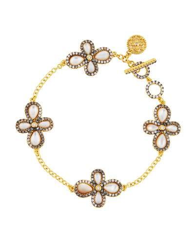 Pave Crystal Clover Station Bracelet