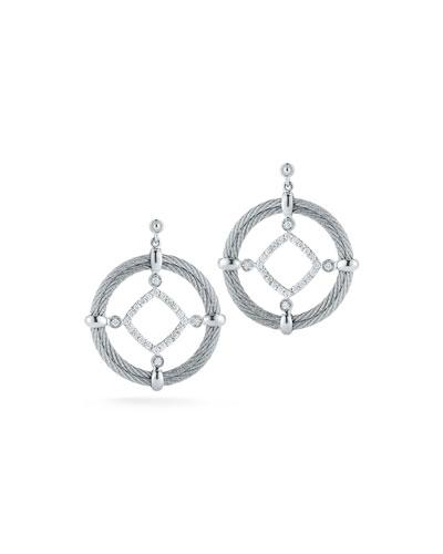 Classique Pave Diamond Circle Drop Earrings