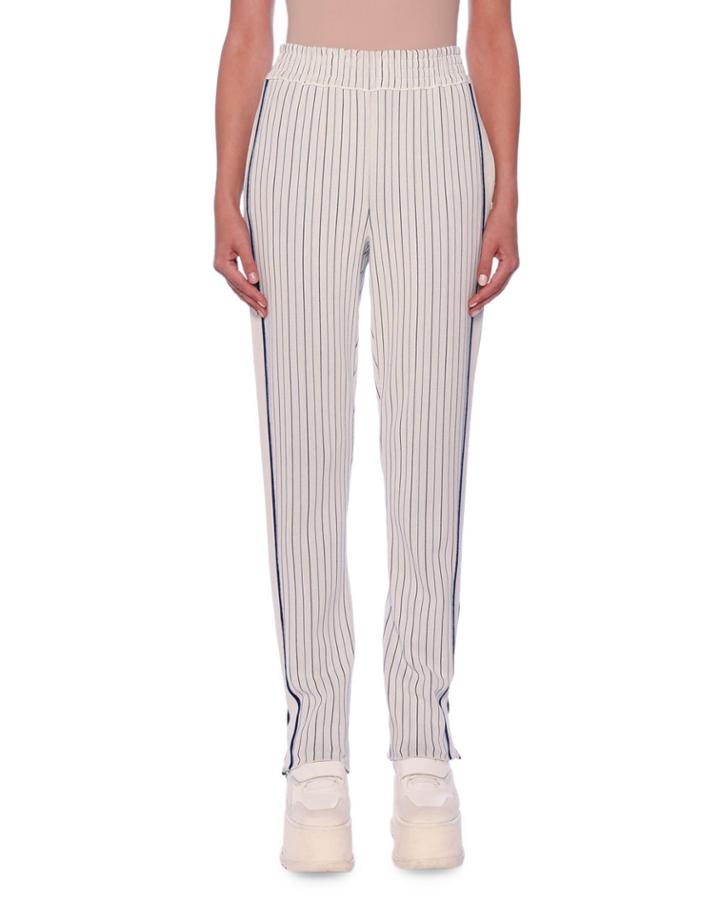 Pinstripe Racer-stripe Tapered-leg Pants