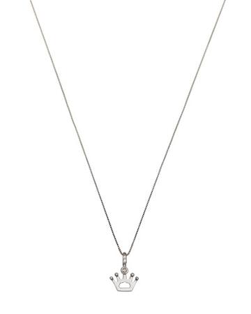18k White Gold Special Moments King's Crown Pendant Necklace W/ Diamond