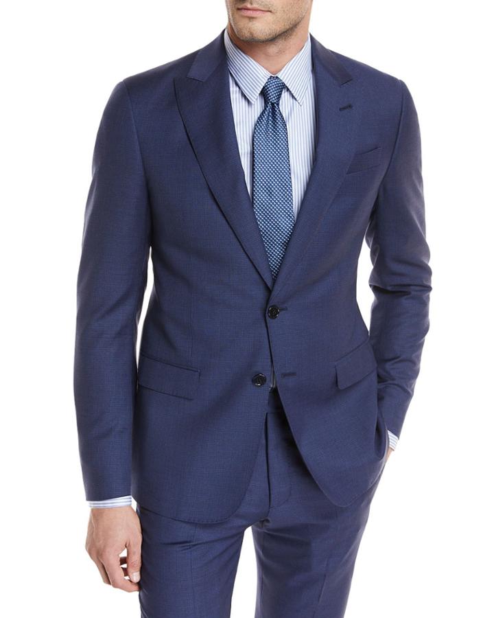Tonal Grid Wool Two-piece