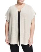 Oversized Ribbed Open Vest,