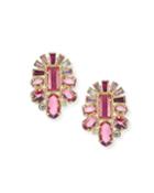 Huckaby Crystal Statement Earrings In Gold-tone Plate