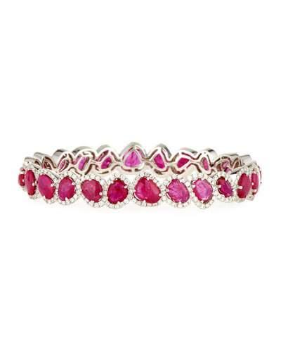 18k Ruby & Diamond Bangle Bracelet
