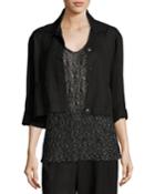 Lightweight Cropped Button-front Jacket