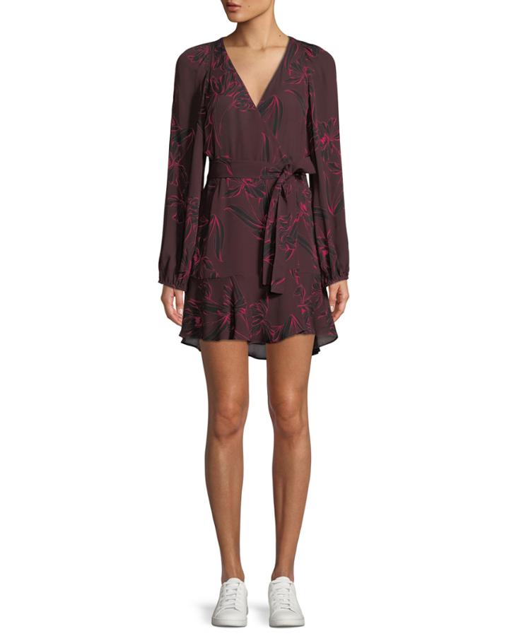 Embry Floral-print Silk Mini Wrap Dress