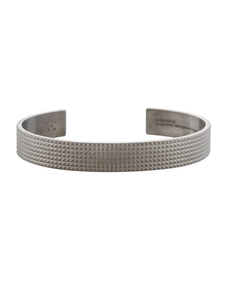 Le 33 Grammes Black Sterling Silver Pyramid Guilloche Cuff